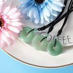 Natural Green Peridot Stone Donut Pendant Necklace Gemstone - Boho, Bohemian Photo 1
