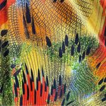 Discreet Multicolor Jewel Tones Short Balloon Sleeve Loose Fit V Neck Top by  Photo 2