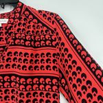 Amanda Uprichard Silk Tunic Top Red Black Art To Wear Long Sleeve Artsy Size P S Photo 2