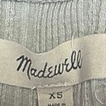 Madewell Beige Green Rib Knit Short Sleeve Button Crop Sweater Shirt Top Size XS Photo 2