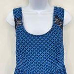 Bar III Milkmaid Soft Grunge Dress Small Blue Black Sleeveless Lace Detail Lined Photo 2