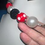 Vintage Black, white and Red Bubblegum Acrylic Necklace With Police Car Charm Black Photo 5