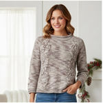 Design History  women wool blend short cropped sweater with pockets Size M Photo 1