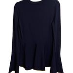 COS  Navy Peplum Flare Long Sleeve Top Photo 1