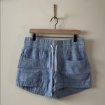 Athleta  Cabo Linen 4” Shorts in Chambray Blue Pull-On Travel Size 10 Photo 2