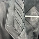 Jacqueline Ferrar  L black genuine leather trench coat vintage 90s 80s retro Photo 2