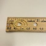 417 10K Pink Gem Yellow Gold Triple Hoop Layered Diamond Cut Earrings Photo 7