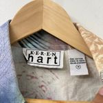 Y2K Keren Hart Medium Colorful Abstract Print Blazer Jacket Wearable Art Funky Blue Photo 4