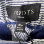 Talbots Woman Size 18W W Heritage Blue/White Striped Cropped Pants Back Pockets Photo 9