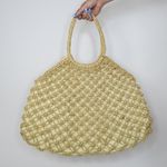 Vintage Straw Wicker Shoulder Bag Tote Beach Bag Photo 1