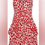 NWT State of Georgia White Red V Neck Ruffle Rara Dress In Red Giraffe sz XS/S Photo 5