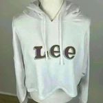 Lee  White Cropped Hoodie Size Large Photo 2