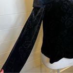 XScape Elegant Black Velvet Off-Shoulder Top Floral Detail Medium Y2K Photo 2