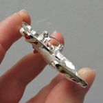 Ice skating candy cane snowman pin White Photo 2