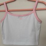 The Mayfair Group 💗 Tumblr famous White and Pink Fitted Crop Tank Top Photo 4