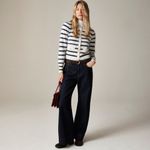 J.Crew NWT Brushed Cashmere Fitted Cardigan in Natural Navy Stripe Sweater S Photo 7