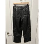 Hollister Ultra-High Rise Dad Pants Size 6S Short Black Faux Leather Sleek Photo 1