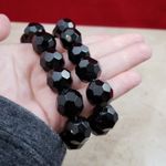 Vintage Bracelets Set of 2 Black Stretch Bracelets Chunky Photo 1