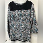 Van Heusen  Lace bodice floral print blouse size large Photo 3