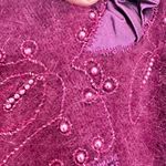 Creatore Dark Purple Maroon Angora Lambswool Blend Feminine Embroidered Beaded M Size M Photo 6