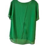 Michael Kors Michael Large Emerald Green Layered Chiffon Blouse Womens Photo 7