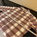 Jachs Girlfriend  women’s flannel plaid shacket with pockets, buttondown, sz M Photo 8