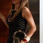 Bailey 44 Dress Black & White Stripes Column Eve Midi Dress S GUC Tiered Anthro Photo 7