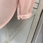 Sans Souci  Sheer Split Front Surplus Blouse Blush Pink Small Photo 6