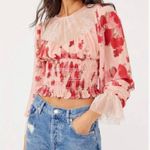 Free People  red and pink lace top Photo 3