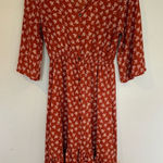 Lapis Orange Fall Cottagecore Floral Midi Dress Red Photo 0