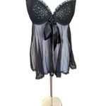 Victoria's Secret  Sexy Little Things Babydoll Lingerie Bow Black Rhinestones 34D Photo 4