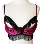 Victoria's Secret Victoria’s Secret sexy little thing half cup fringe bra sz L Photo 0
