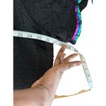 Vintage Jewel Queen Sequin Embellished Black Silk Blouse Multicolor Sz B Photo 4