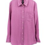 Gap  Fuchsia Long Sleeve Buttonup Capsule Lightweight Summer 100% Linen Size XS Photo 0
