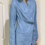EVA MENDES Chambray 100% Lyocell Lightweight Blazer Size S Blue Photo 2