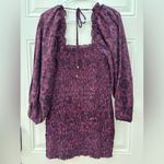 Free People NWOT Mini Dress Women’s Small Plum Floral Print Smock It to Me Photo 5