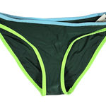Aerie  Bikini Bottoms Women XS Green Neon Trim Swimwear Beach Pool Photo 0