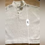 Aerie Women’s Size XL Oversized Cream Sherpa Snap Front Pullover Photo 9