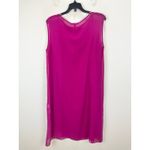 Eileen Fisher Sheer Silk Georgette Boat Neck Sleeveless Midi Dress Sangria M NWT Photo 10