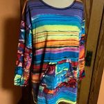 Vintage 90s Carol Little Rainbow Striped roo pocket top Size L Photo 4
