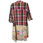 Aratta Silent Journey Women’s Sz Small Midi Shirt Dress Plaid Floral Photo 7