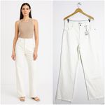 ZARA NWT Wide-Leg High-Rise Jeans White Size 14 Photo 1