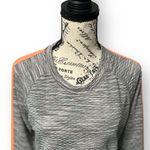 Athleta M Gray Orange Quilted Snowscape Sweatshirt Space Dye Pullover Yoga Gym Photo 8