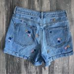 PacSun Jean Shorts SZ 26 Light Blue Flower Embroidered Denim Shorts Photo 7