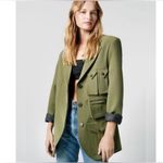 NWOT Smythe Surplus Linen Blend Blazer In Army Green Size Large Photo 3