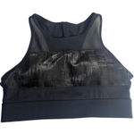 Zyia  Size Large Sports Bra Metallic All Star Zip Back Mesh Black Gym Workout Photo 0