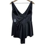 Torrid Tankini Swim Top Sz 4X Black V-Neck Padded Slimming Criss Cross Back Photo 1