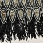 Charlotte Russe Black and gold sequin fringe sheer tank top size medium Photo 1