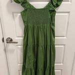 Abercrombie & Fitch Ruffle Sleeve Tiered Poplin Maxi Dress Photo 3