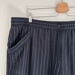 Eileen Fisher NEW  Navy Blue white Pinstripe Wide Leg Crop Trouser Pant Size XL Photo 5